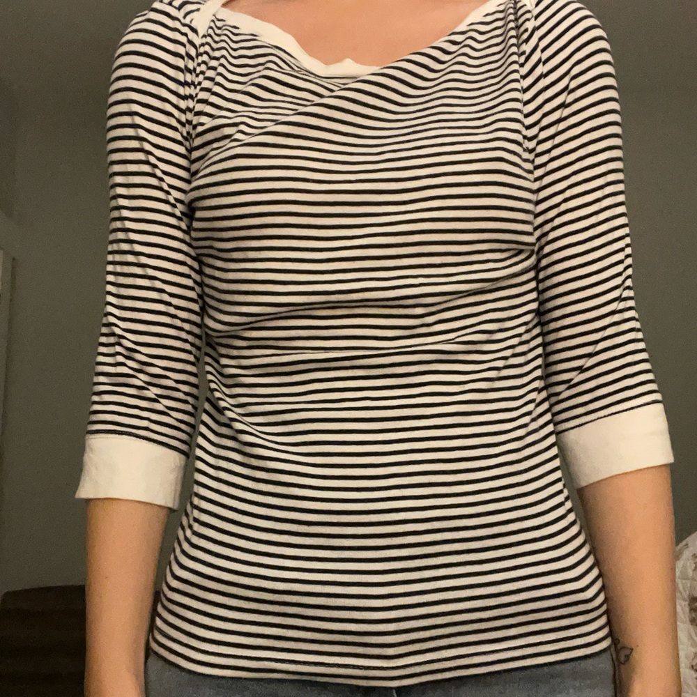 black and white striped shirt